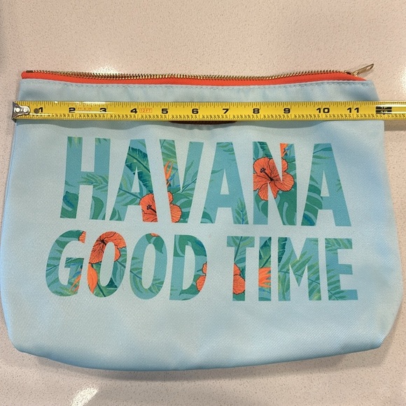 NWOT Pura Vida ‘Havana Good Time’ Makeup Bag in Blue Multi OS - Picture 10 of 11